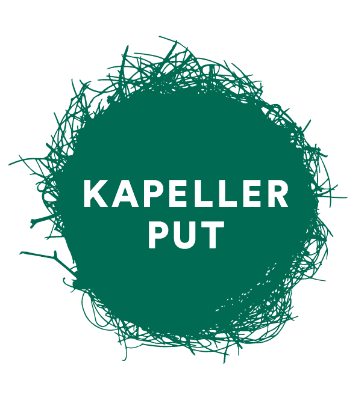 A green circle with a rough, nest-like border and the white, bold text “KAPELLER PUT” centered inside, evoking an eco-friendly vibe perfect for EV charging or pluq branding.